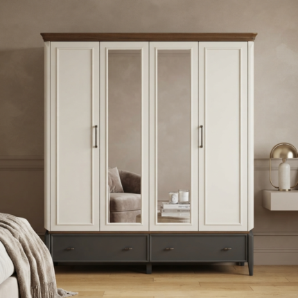 Luxury 4-Door Wardrobe with Storage Drawers