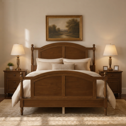 Classic Wooden Panel Bed